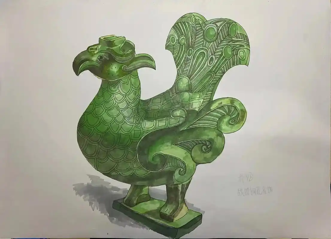 今日份青铜器作业来喽#青铜器 #让文物抖起来 #纯手绘 - 抖音