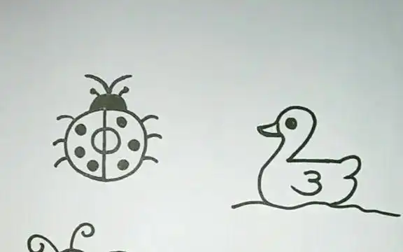 几个数字教宝宝画简单易学的小动物,宝宝经常画画可以开发他们的大脑