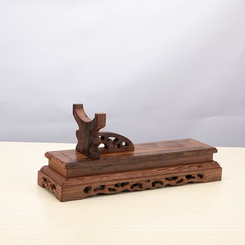 福雅禄玉如意摆件专用红木底座鸡翅木工艺品方形底座百财人生如意