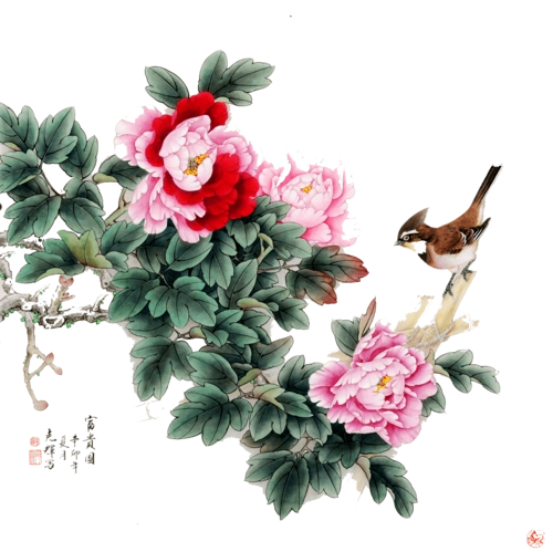 免费59款古风工笔画花鸟png免抠素材188期