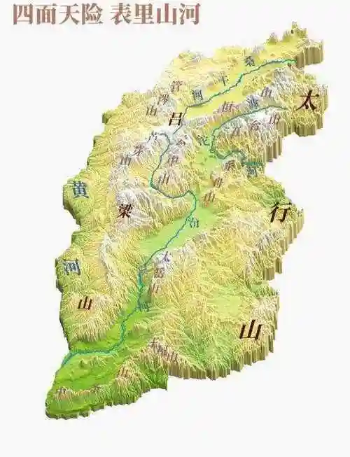 图24图24,山西东部太行山脉,太原盆地长治盆地地形示意图.