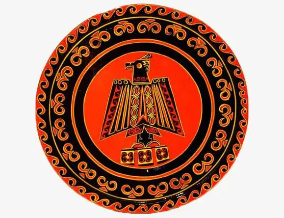 彝族圆形鸟的花纹