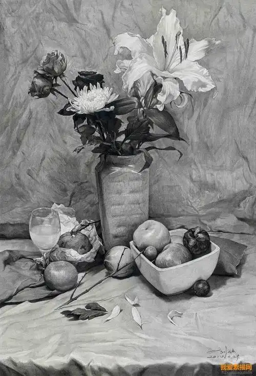优秀逼真静物素描作品欣赏