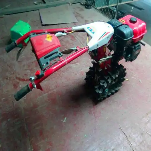 双履带微耕机手扶自走式开沟施肥旋耕机多功能链轨式旋耕除草机