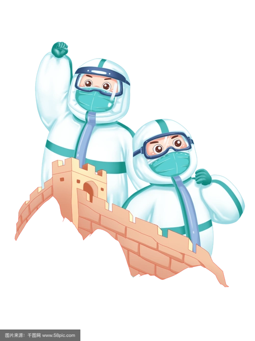 疫情防疫抗疫长城医生严防严控戴口罩防护服,新型冠状病毒,新冠肺炎