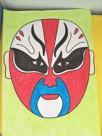 卡通幼儿脸谱简笔画涂色