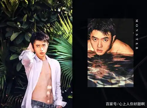 秀肌肉的阳光帅哥