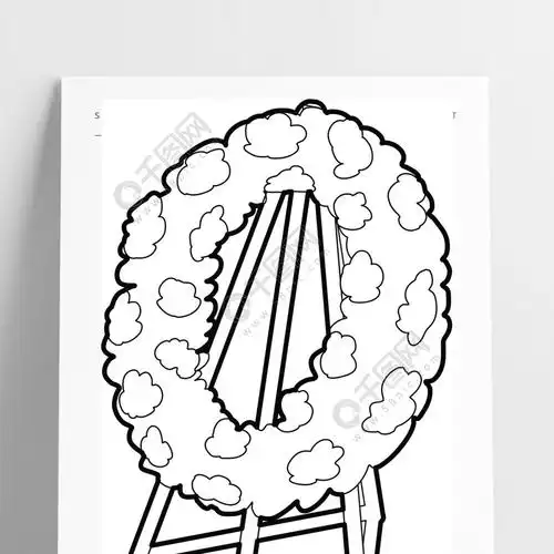 纪念花圈图标概述纪念花圈网的传染媒介象的例证纪念花圈图标,轮廓