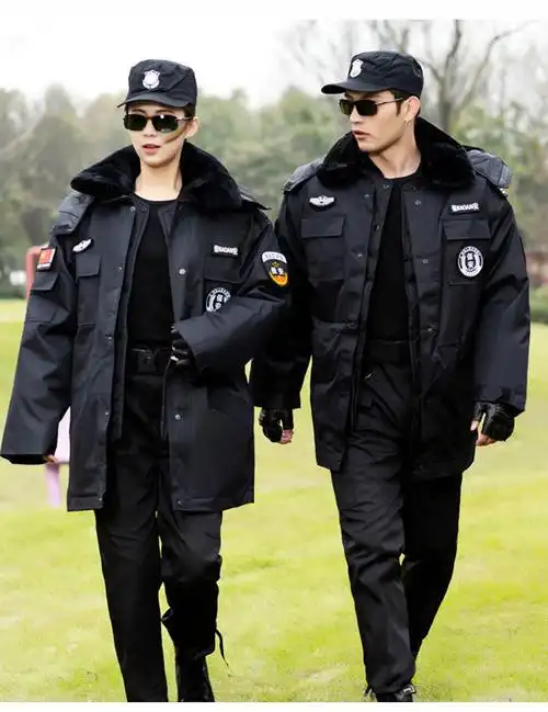 秋冬保安服高品质保安大衣多功能防寒服加长加厚冬季执勤棉衣单件工作