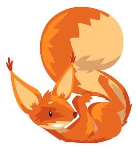 手绘动物松鼠玩大尾巴插画