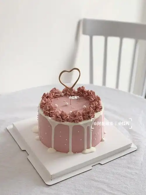 粉色系六寸女神蛋糕