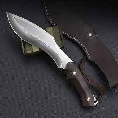 户外弯刀手工锻打腿狗长款小尔尼泊刀开路野外求生军工直刀冷兵器