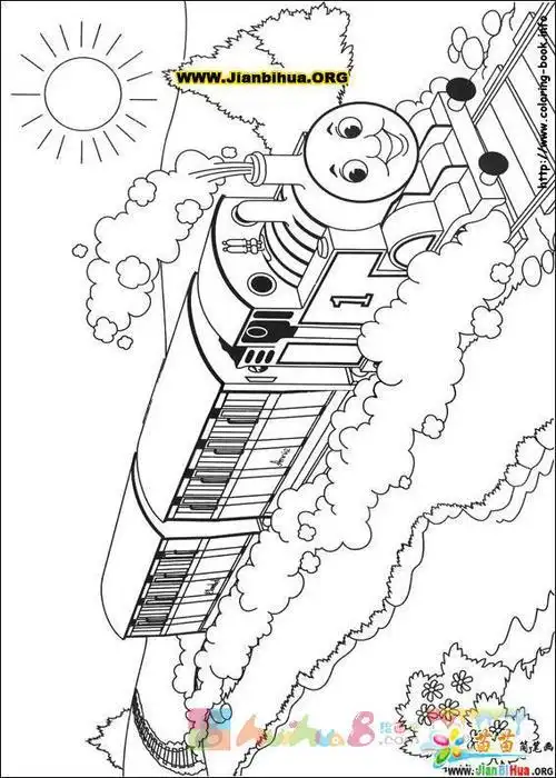 亲子简笔画托马斯小火车身简笔画