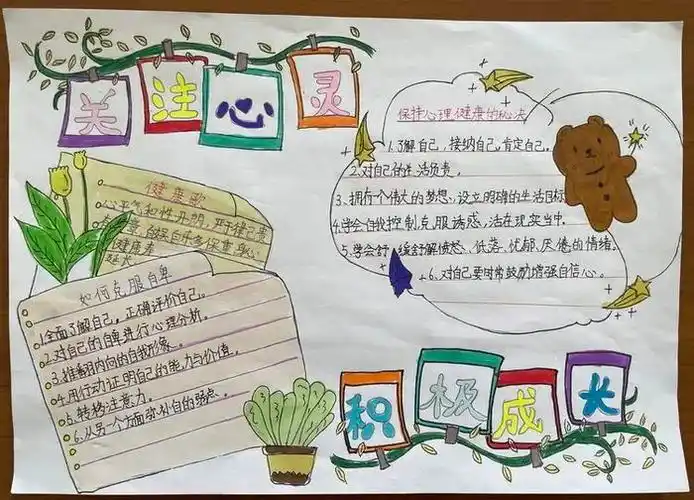 7,第七张关注心灵快乐成长手抄报6,第六张关注心灵成长手抄报内容5,第