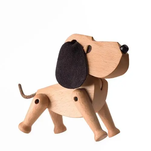 慕妃家居 丹麦木雕木偶摆件礼品/家居饰品经典小狗摆件/美式乡村