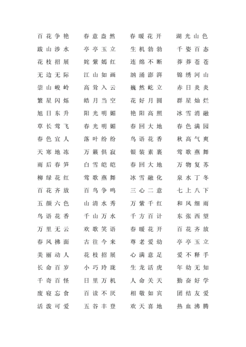 小学常用一年级成语大全docx6页