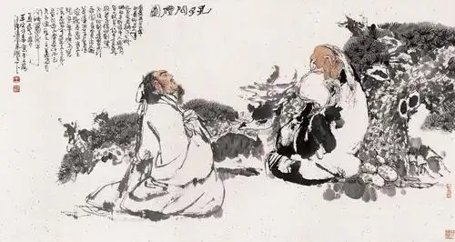 0055 孔子问道图 镜心