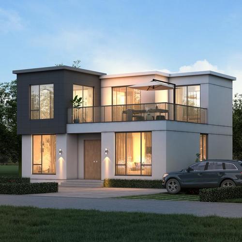 2310农村两层现代别墅设计图纸二层简约自建房结构全套效果图