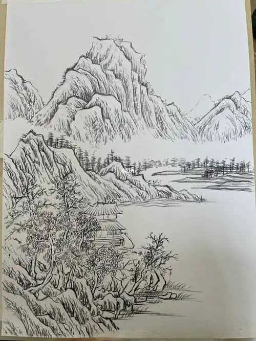 国画山水白描18