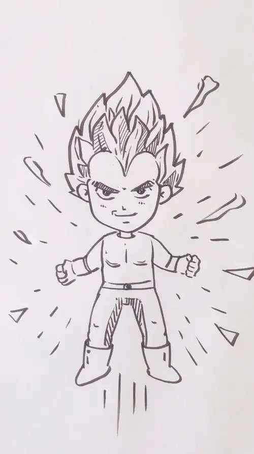 简笔画教程《贝吉塔》!我是骄傲的赛亚星王子!