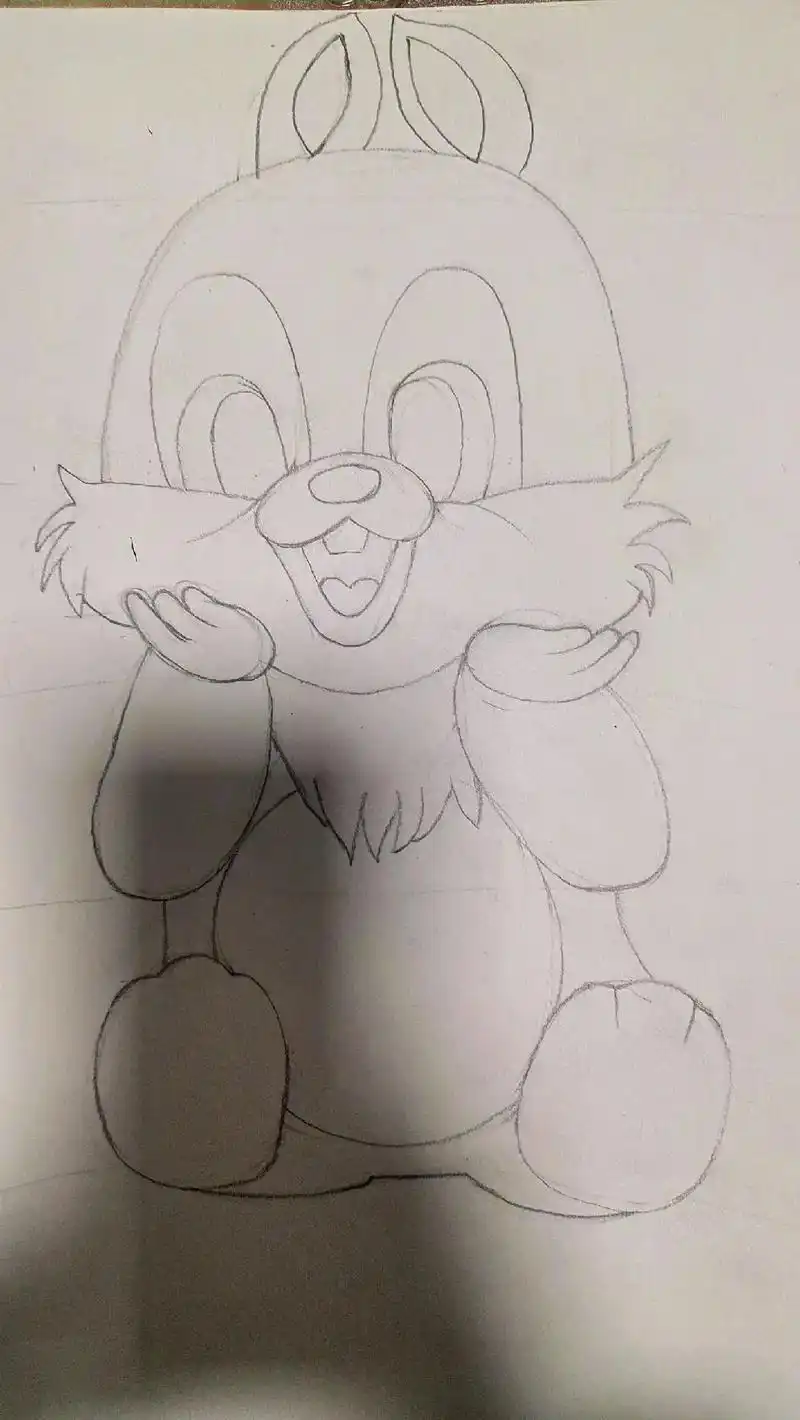 2023第二幅铅笔素描可爱的兔子