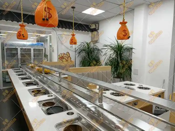 无烟涮烤旋转小火锅设备