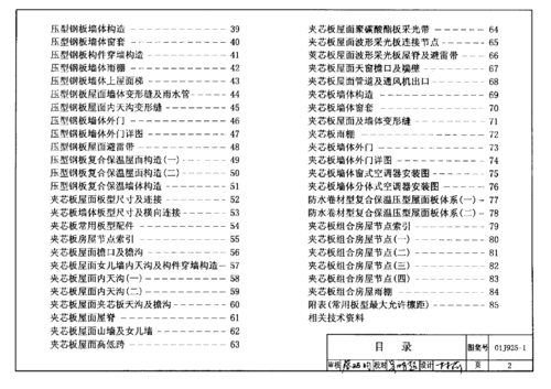 01j9251压型钢板图集