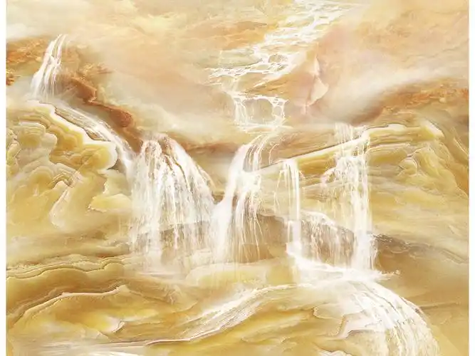 财源广进旭日东升流水生财大理石山水背景墙