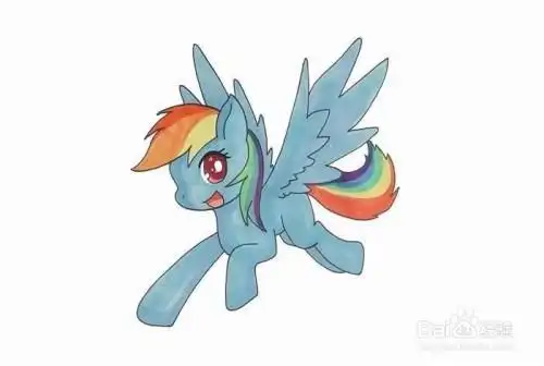 彩虹小马简笔画卡通