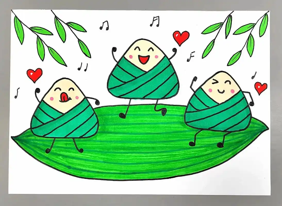 端午节绘画二年级简单好画 - 抖音