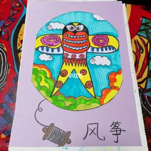 儿童画风筝 儿童画风筝简笔画图片彩色