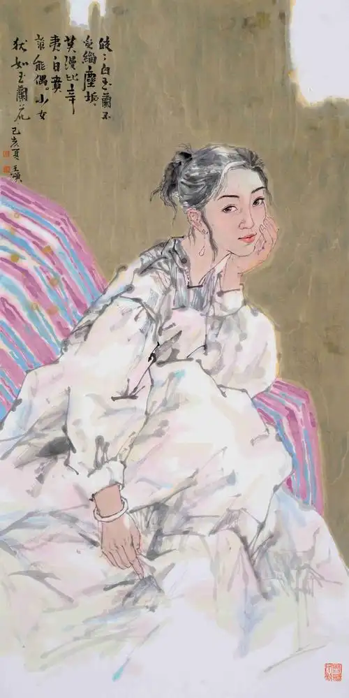 王颂人物画赏析岁月从不败美人