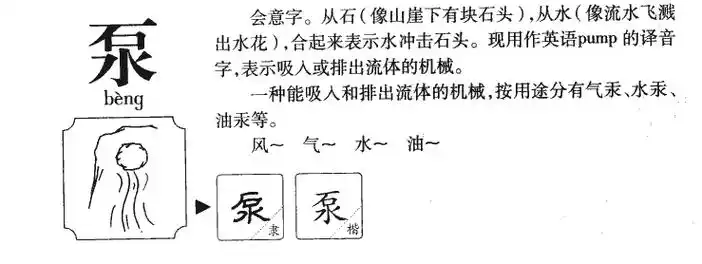 泵的意思及取名寓意