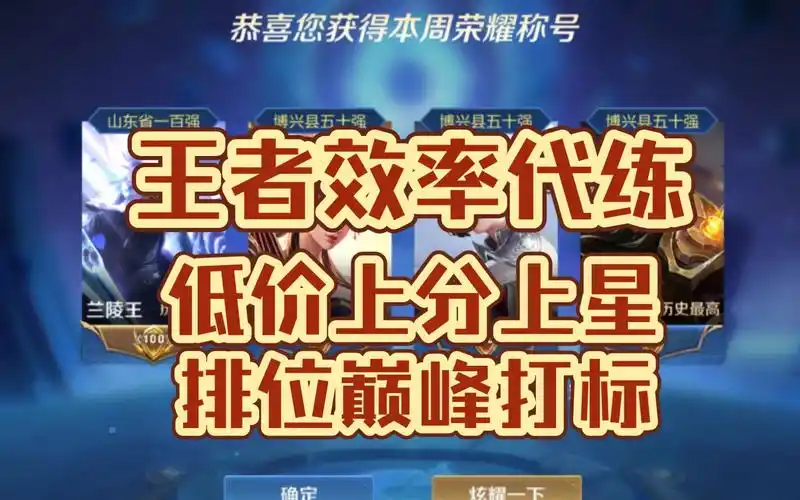 王者荣耀代练,低价代打排位,巅峰,省标,国标主页 v