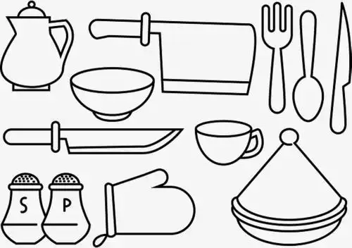 素材简笔画餐具