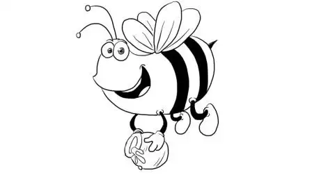 正在采蜜的蜜蜂儿童亲子简笔画