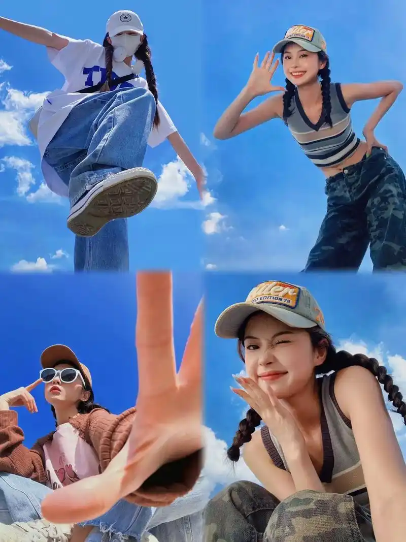 天空拍照姿势96这个仰拍角度太绝了!只需要一瓶水一台手机就 - 抖音