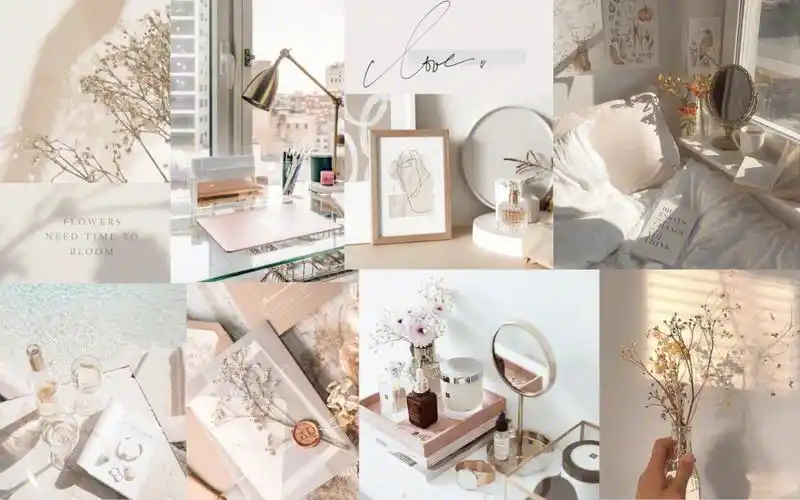 自制电脑壁纸ins风照片拼贴