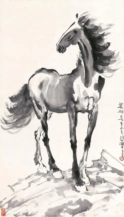 徐悲鸿八骏图奔马图艺艺术微喷名家书法复制品装饰画国画