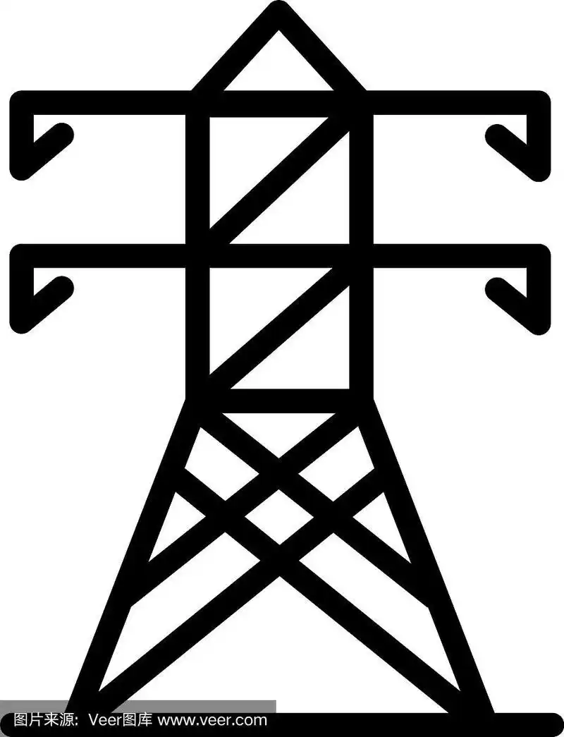 电塔图标轮廓风格