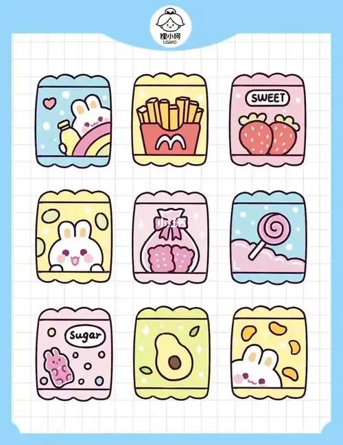 可可爱爱的小零食简笔画