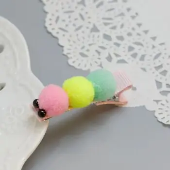 儿童发饰宝宝发夹发夹蝴蝶结女儿童卡头饰品 彩色毛毛虫1