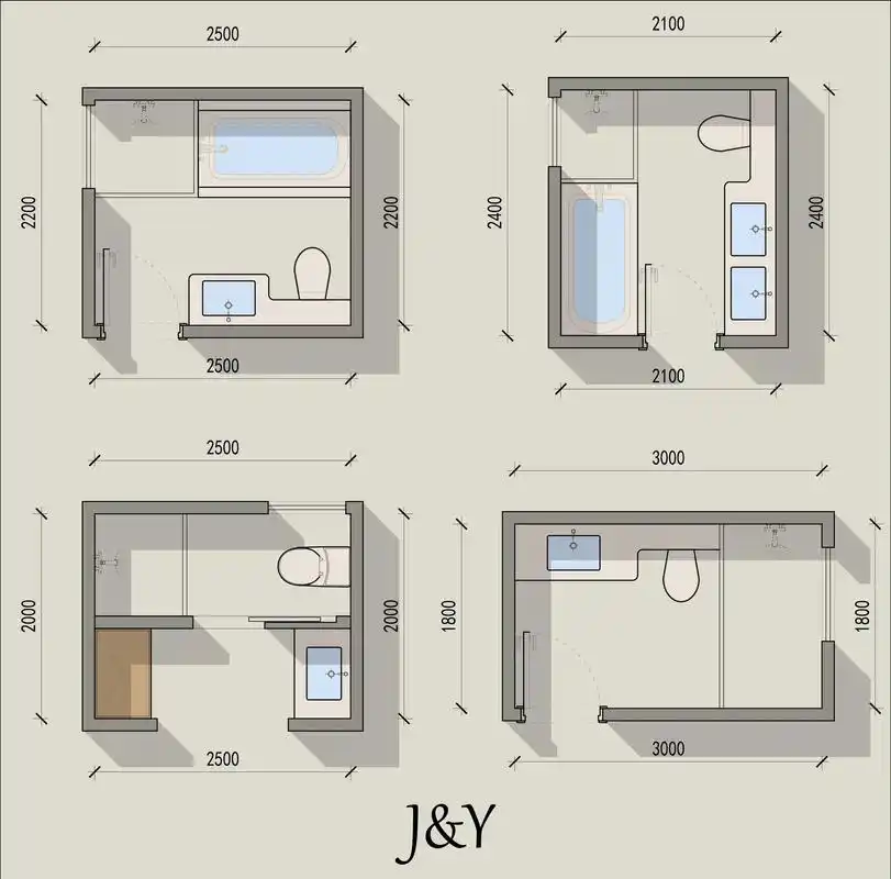 设计灵感|5～6平方卫生间方案分享98.卫生间到底要如何布置 - 抖音