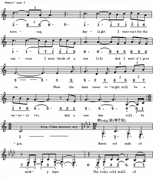 钢琴谱(分页)[音乐剧《猫》]简谱