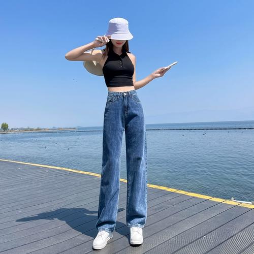 阔腿裤 实拍直筒牛仔裤 女薄款 子2022年夏季 新款 - 女装/女士精品