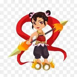 手拿火尖枪的哪吒