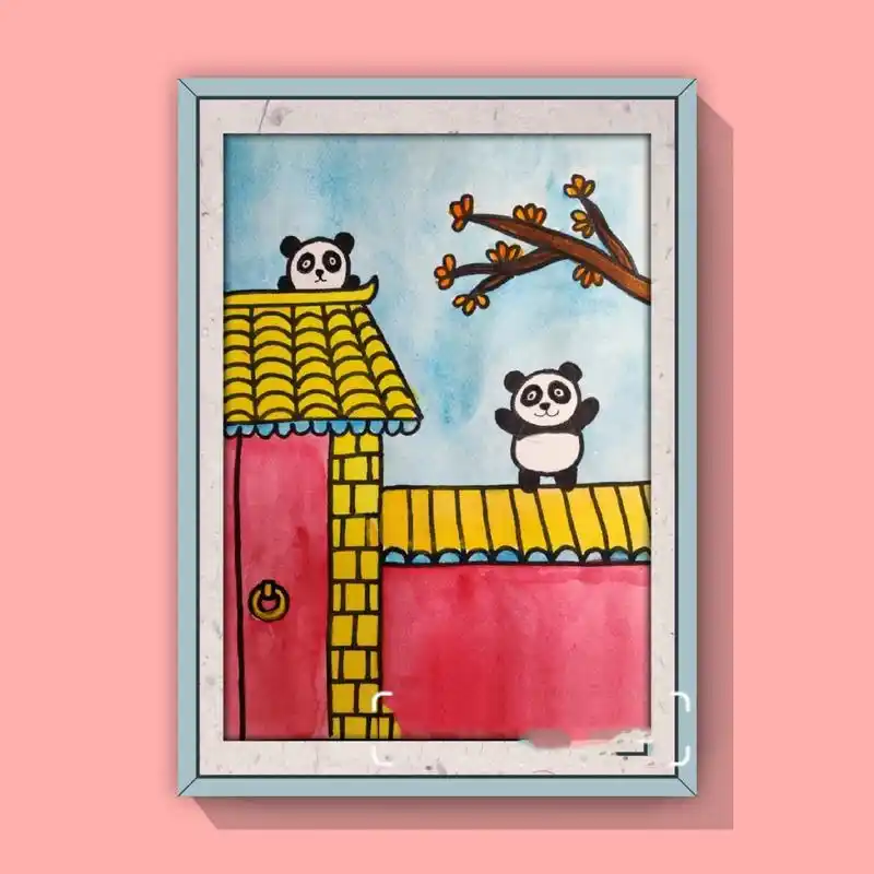 儿童简笔画《故宫红墙》 可以用马克笔或者水彩或者蜡笔上色 适合3-5