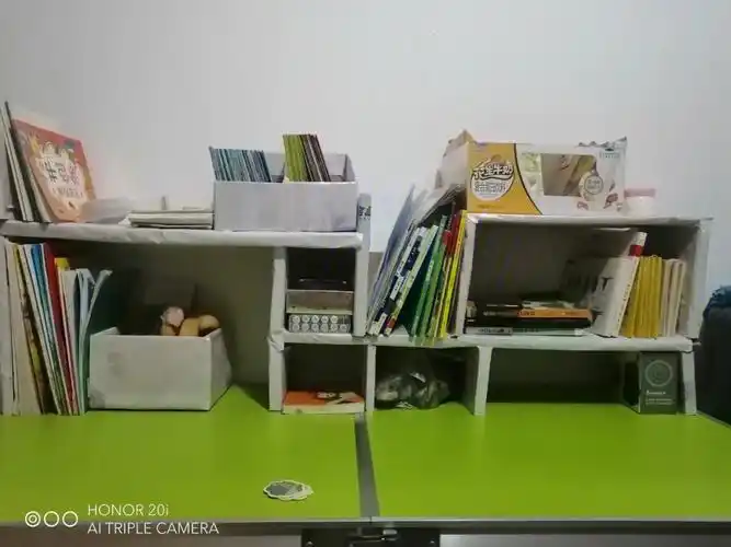 废纸箱自己做书架