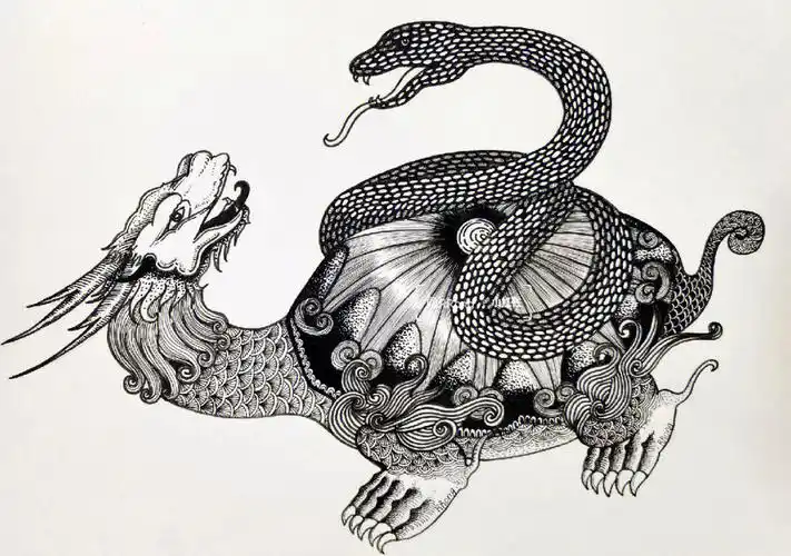 线描山海经异兽玄武4