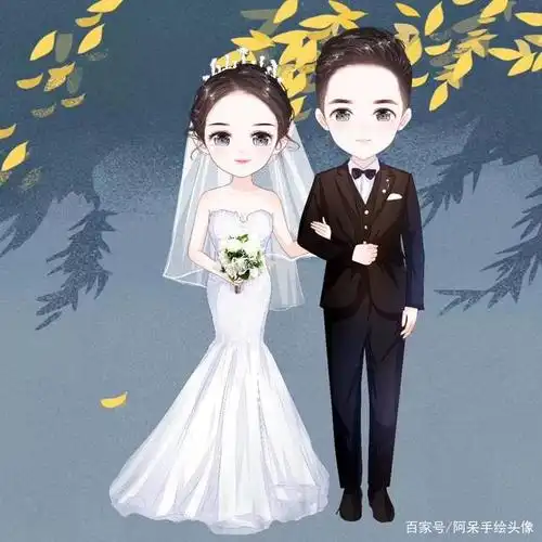 超萌情侣手绘头像,独特的风格专属的爱